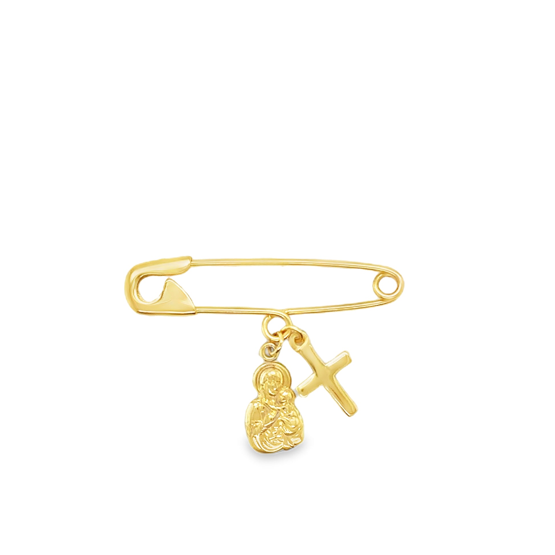 Mini Pin Yellow Gold Evil Eye Jesus