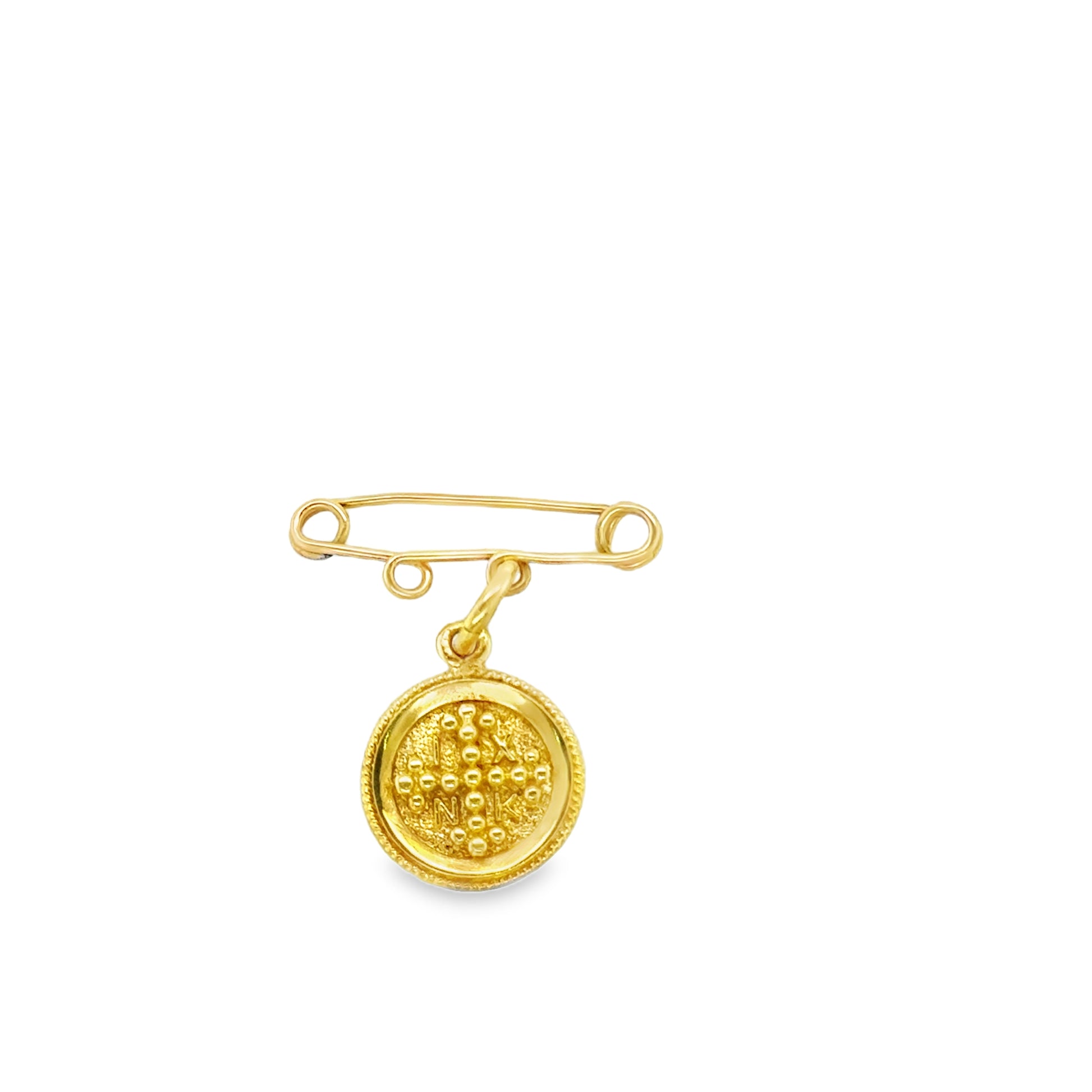 Mini Pin Yellow Gold Cross Coin