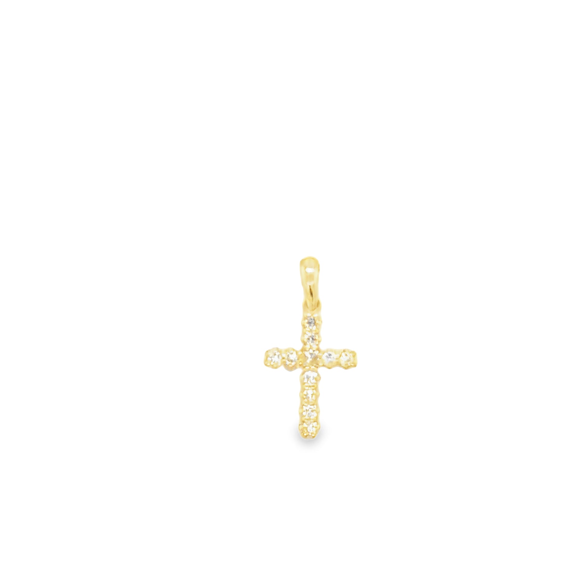 Anna - Petite Yellow Gold Diamond Cross