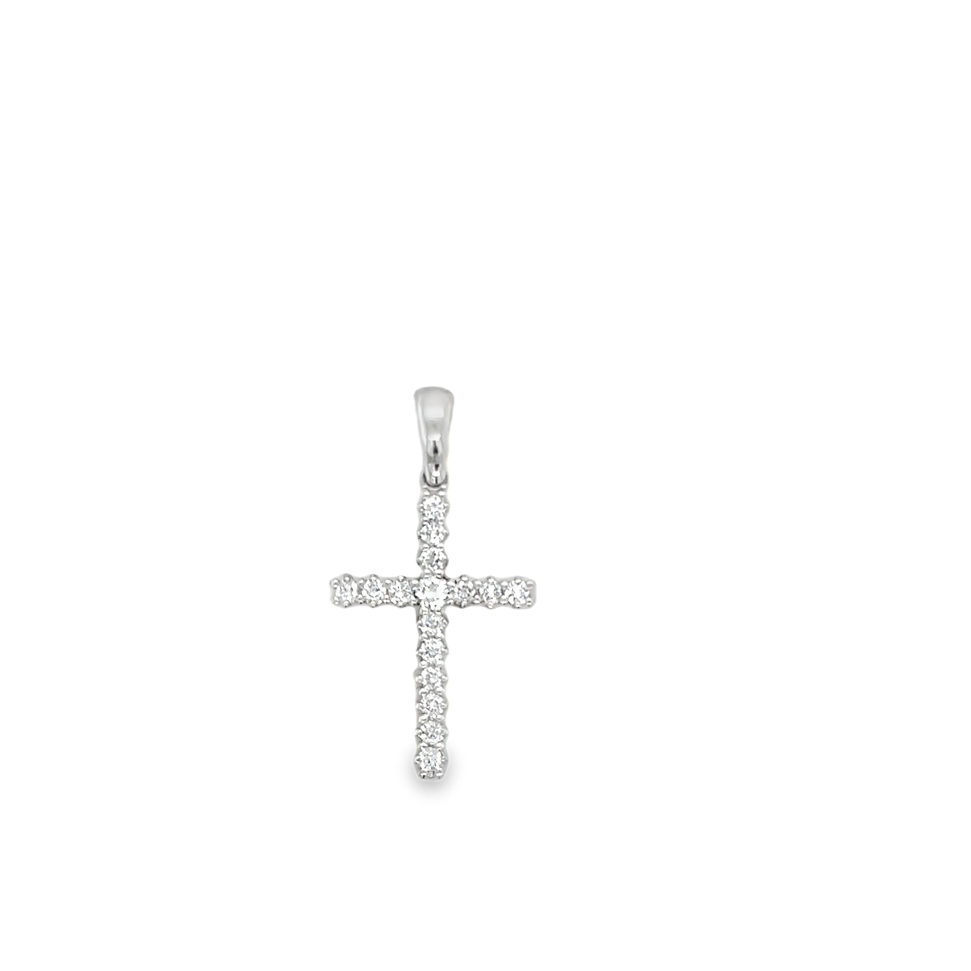 Anna - Grande White Gold Diamond Cross