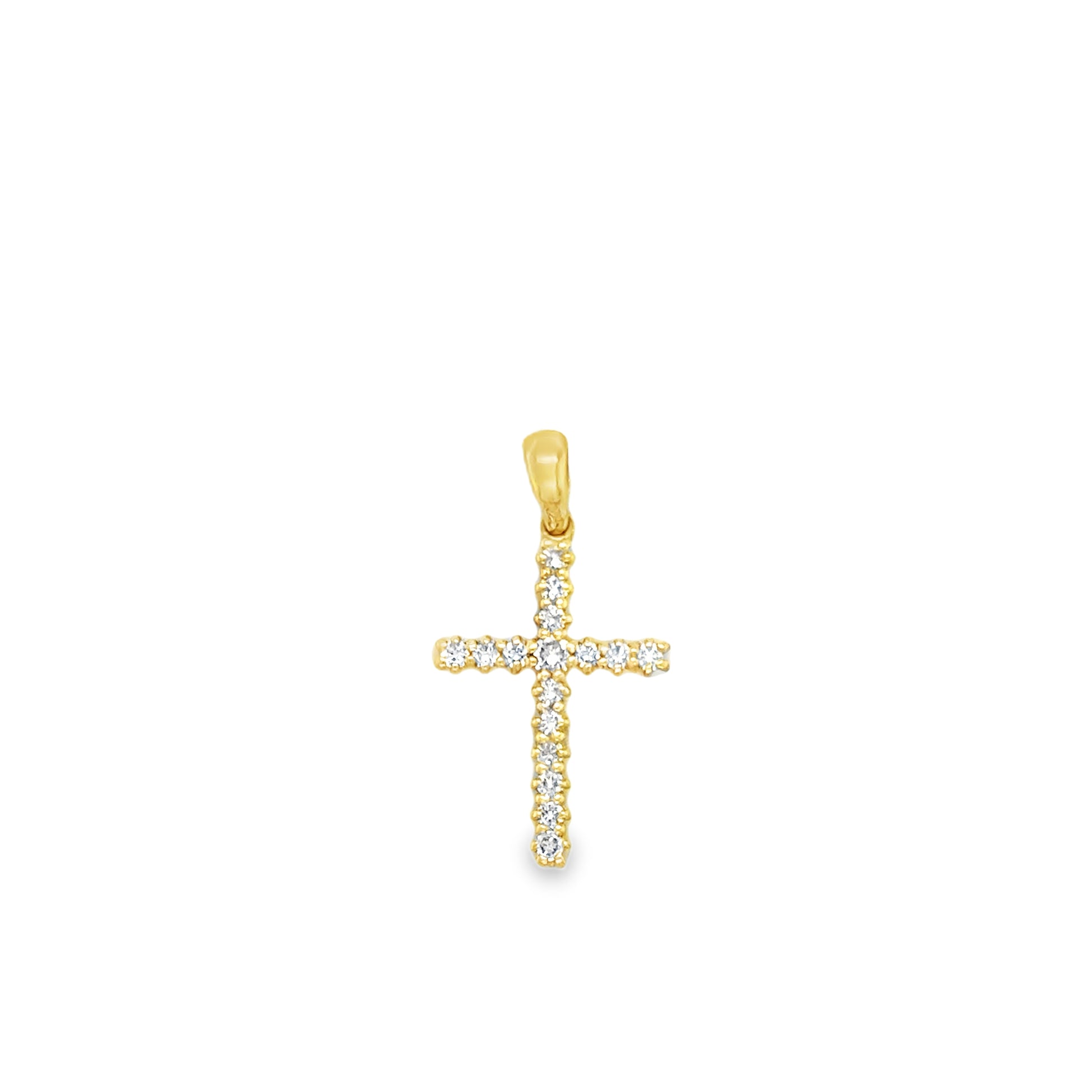 Anna - Grande Yellow Gold Diamond Cross