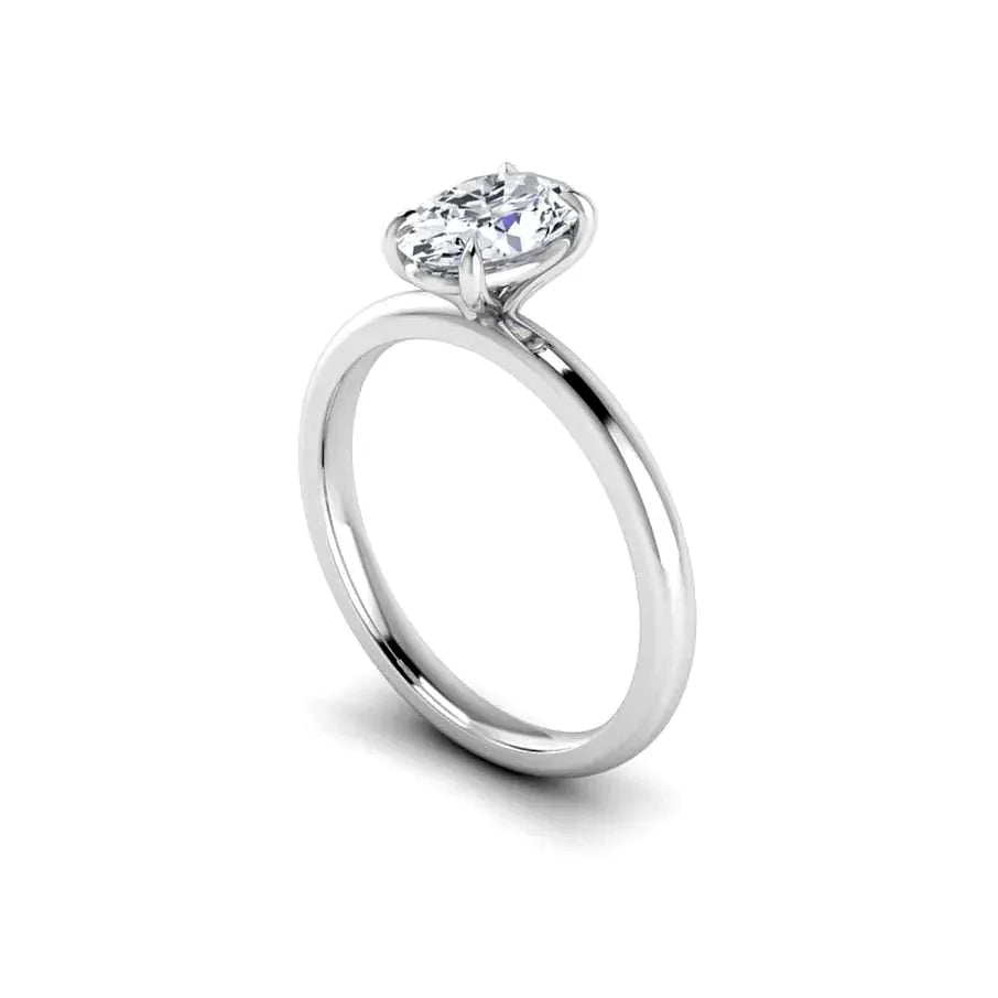 Classic Oval Solitaire Eagle Claw Engagement Ring
