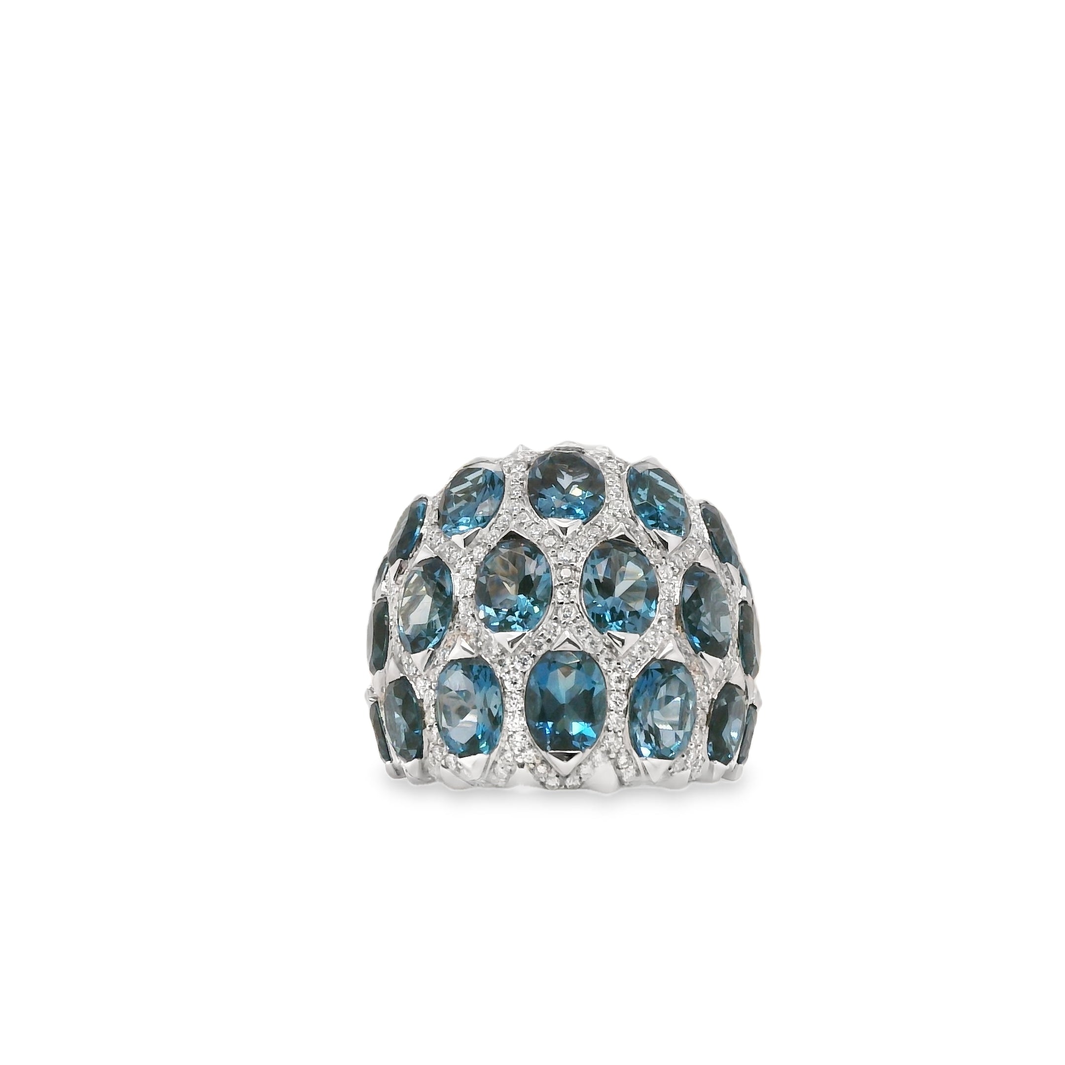 London Blue Topaz & Diamond Ring