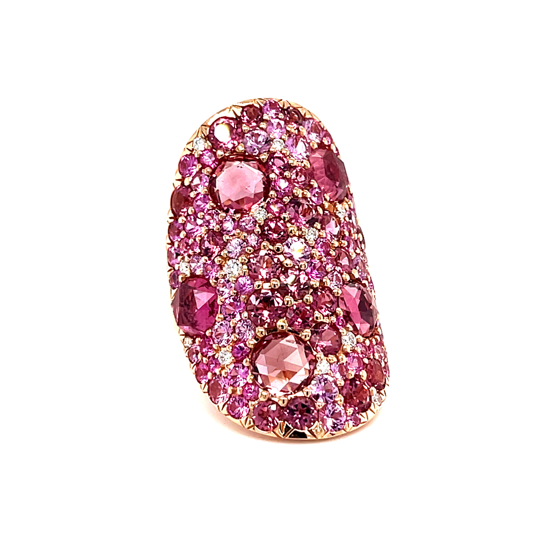 Mosaïque Éternelle Pink Sapphires & Tourmalines Dress Ring