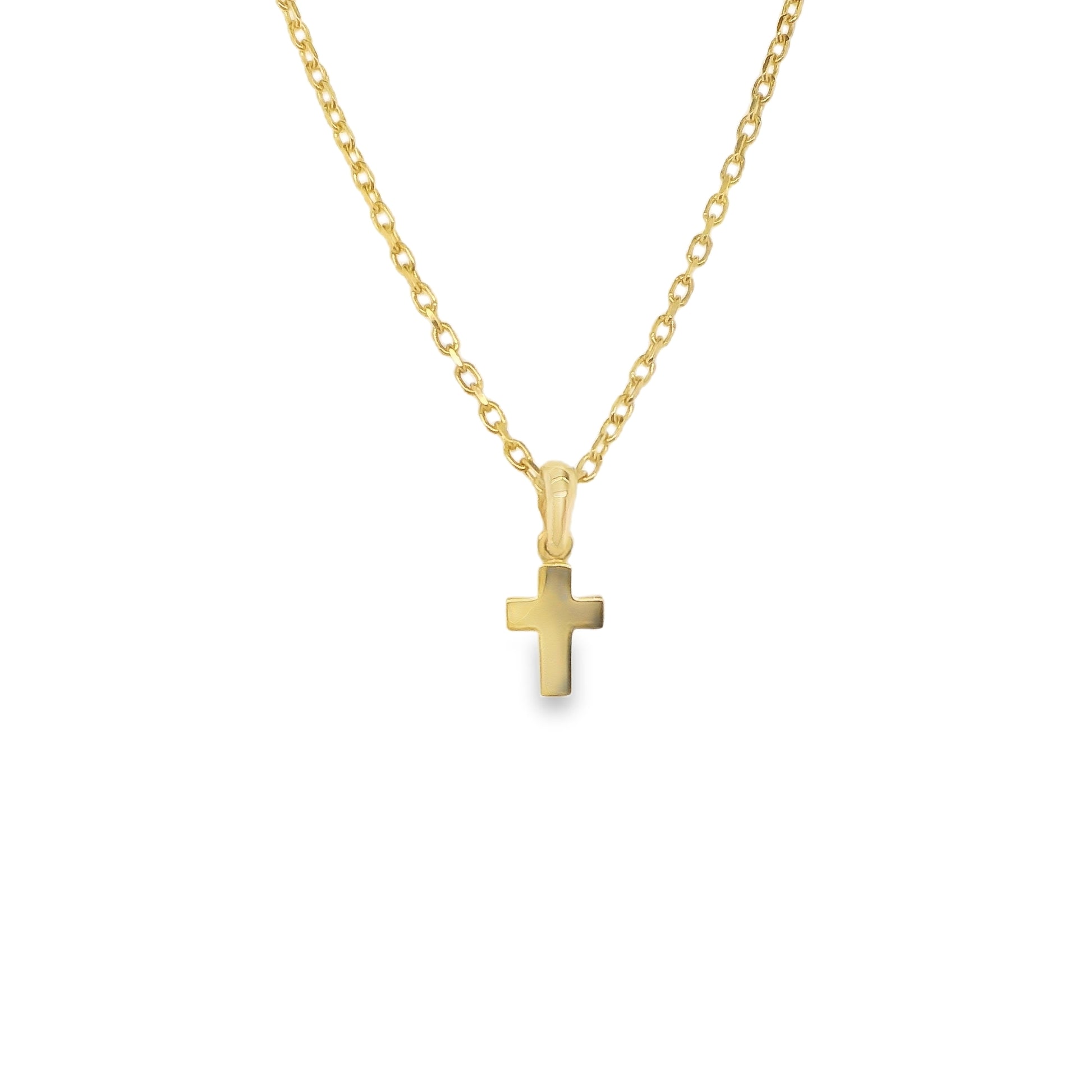 Anna - Mini Yellow Gold Plain Cross