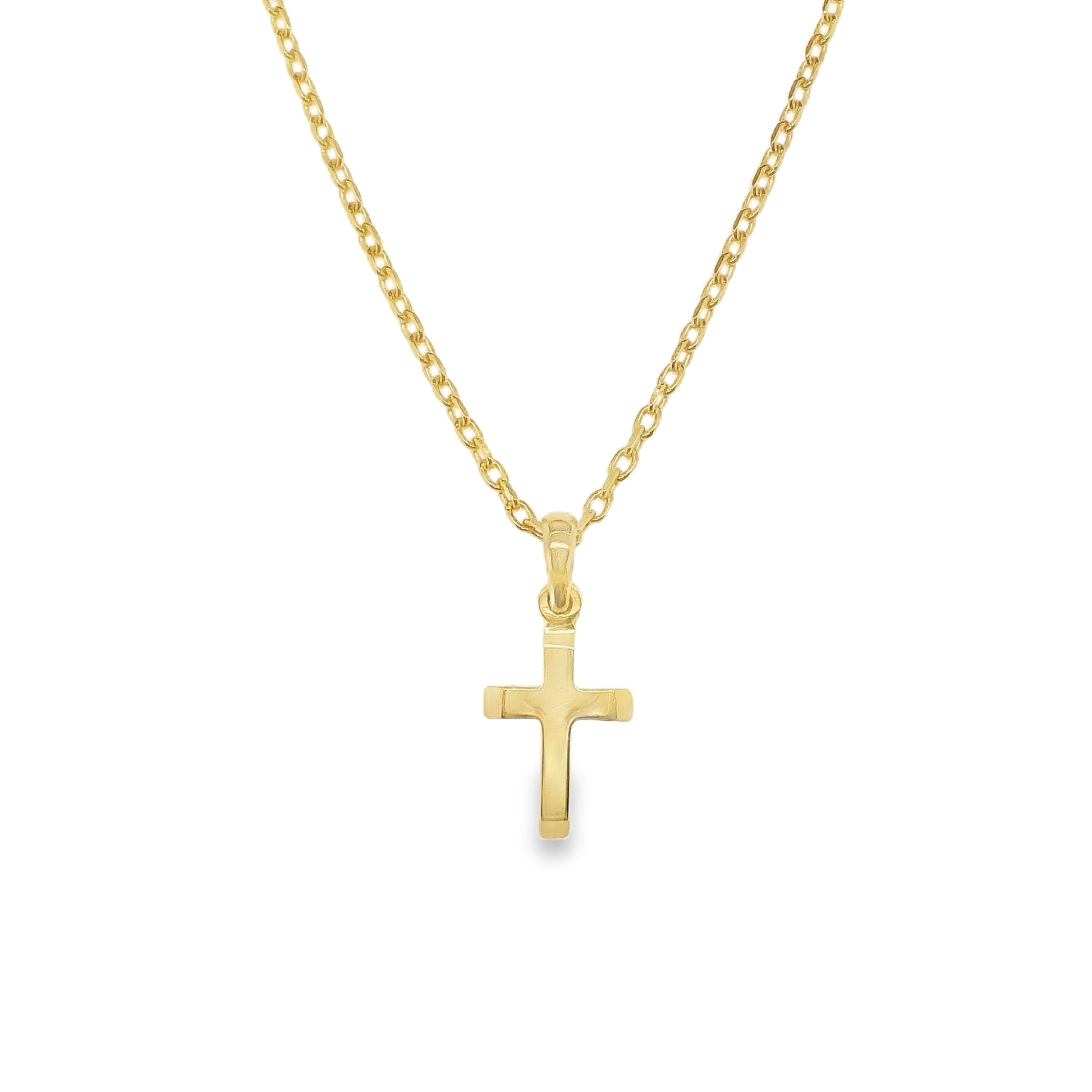 Anna - Petite Yellow Gold Plain Cross