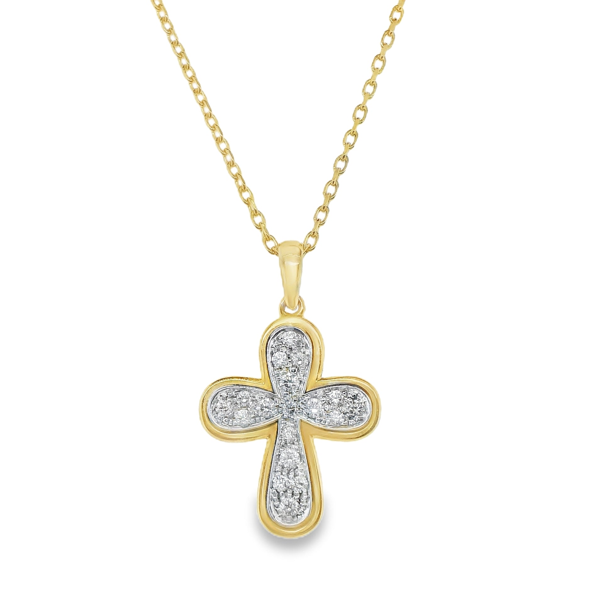 Yannis - White and Yellow Gold Diamond Cross