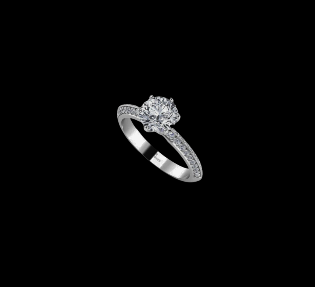 Six Claw Double Row Engagement Ring