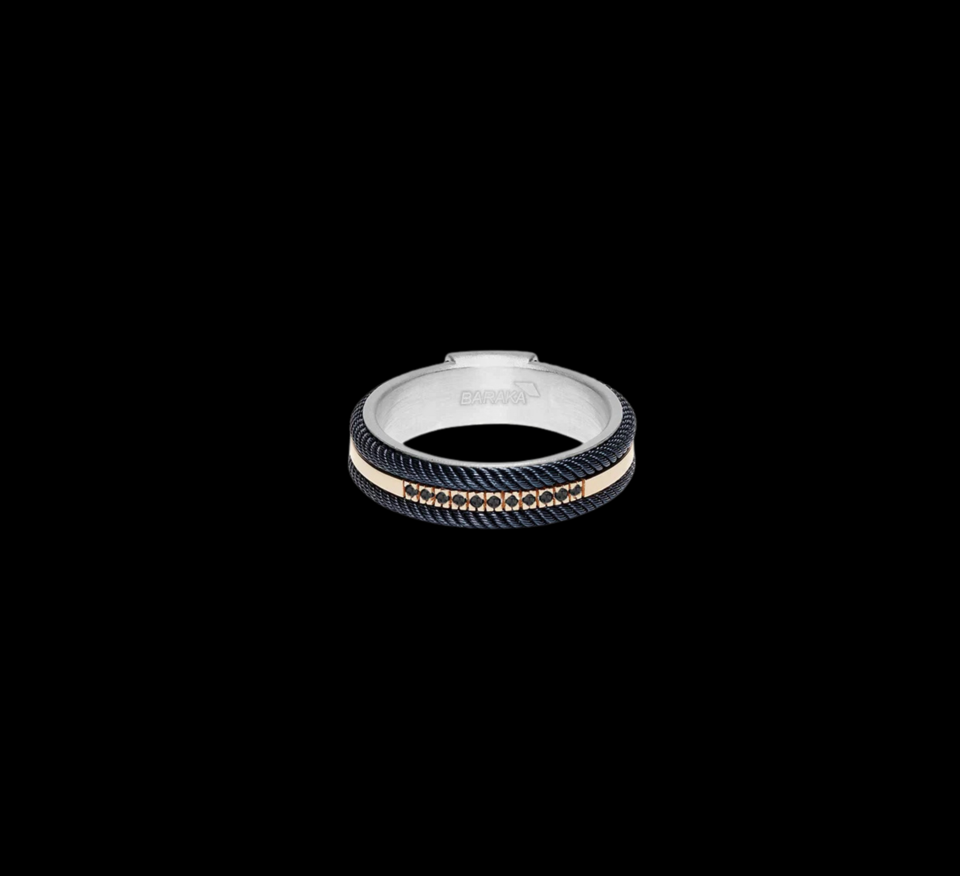 Baraka 316L Black Diamond Ring