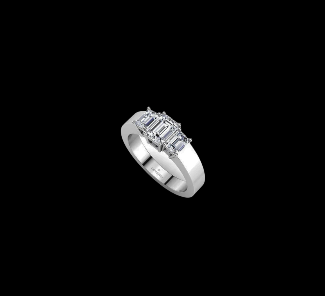 Trilogy Emeralds Engagement Ring