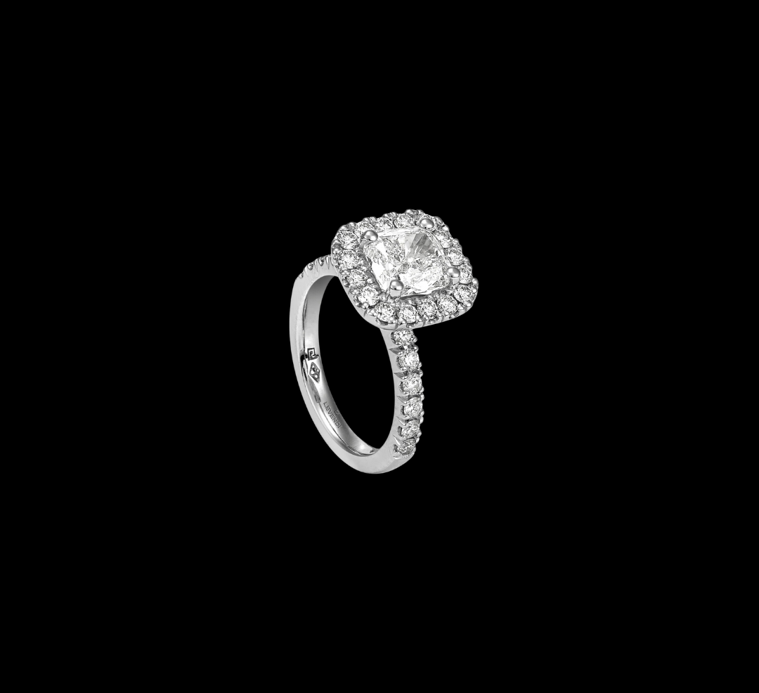 Classic Cushion Halo Engagement Ring