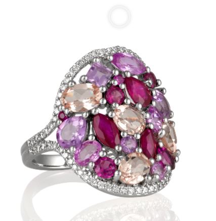 Mosaïque Éternelle Sapphires and Rubies Ring