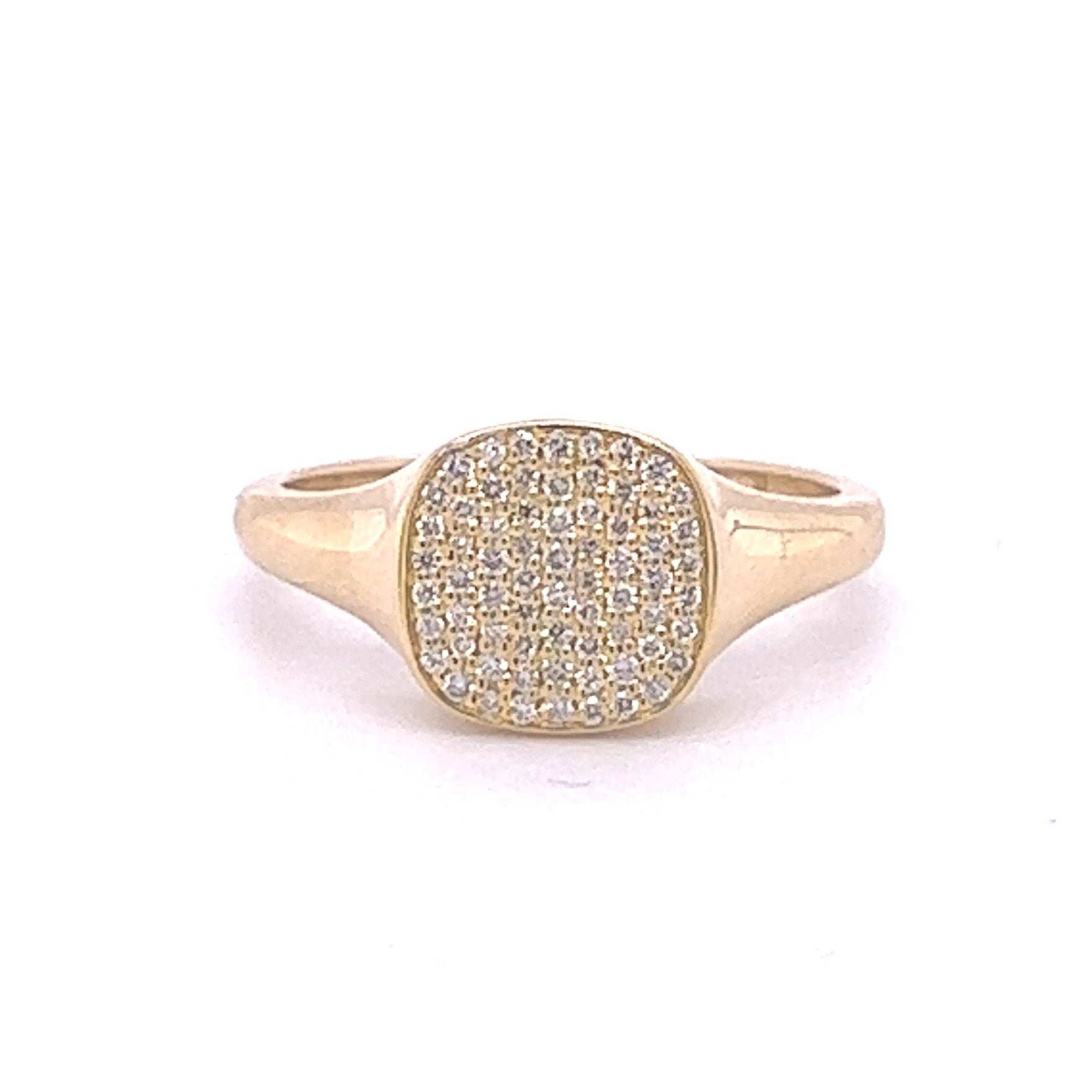Yellow Gold Square Diamond Covered Ring
