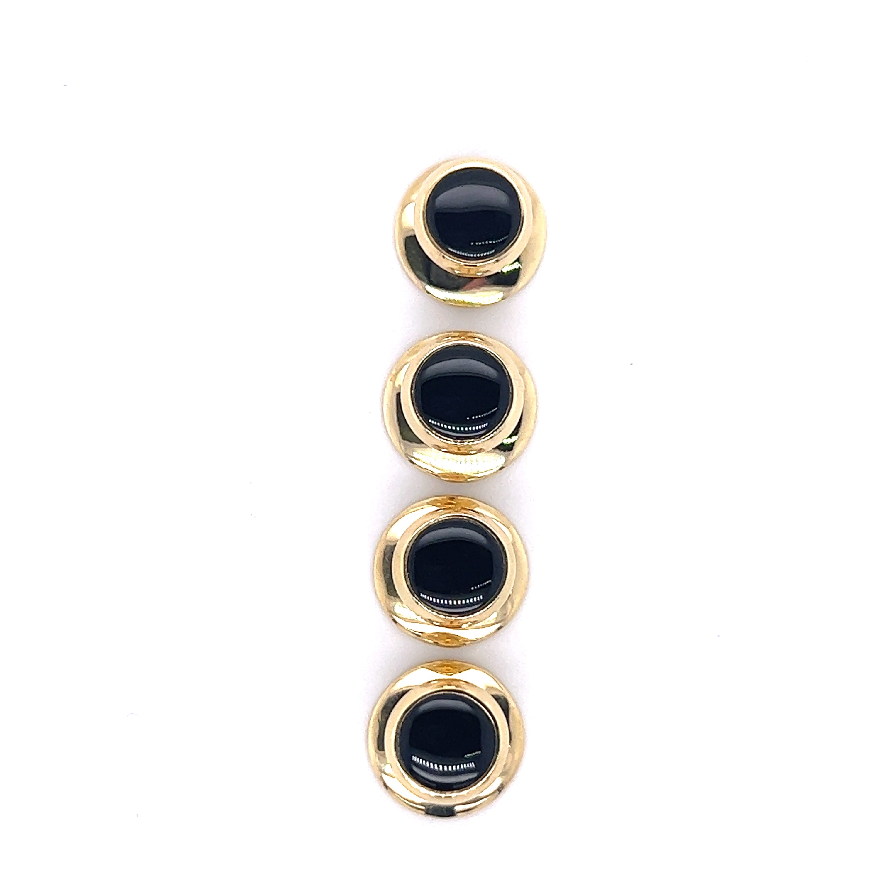 Onyx & Gold Tuxedo Dress Stud Earrings