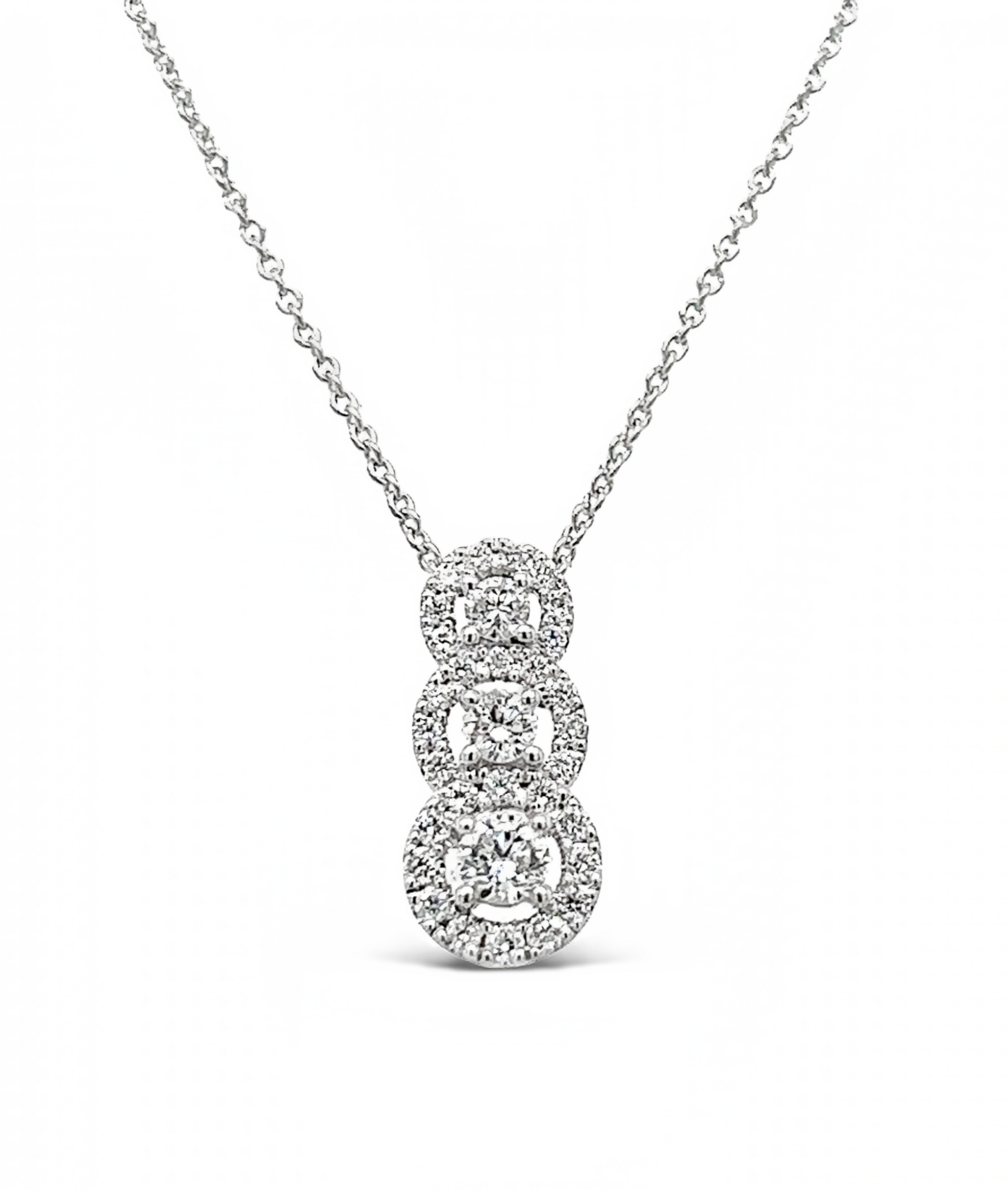 White Gold Diamond Tri Loop Necklace