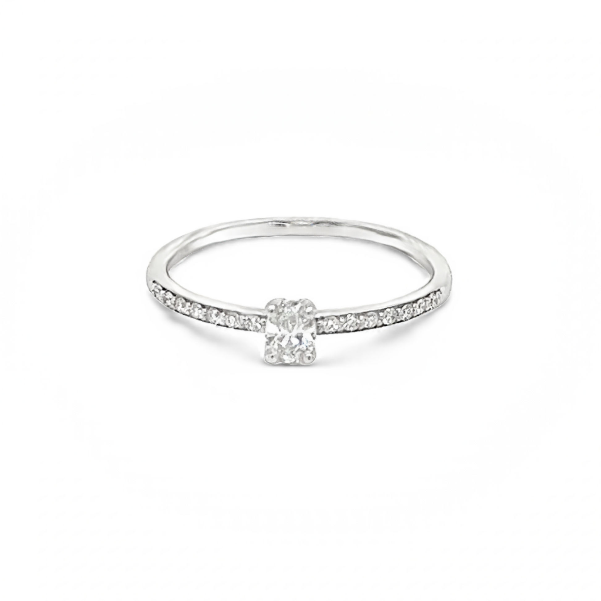 White Gold Oval Cut Diamond Ring