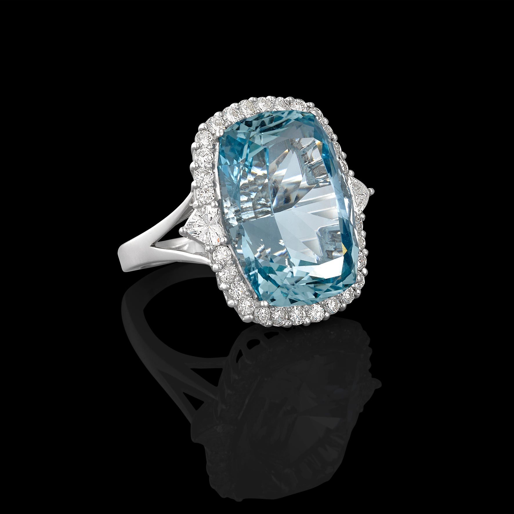 Aquamarine & Diamond Dress Ring
