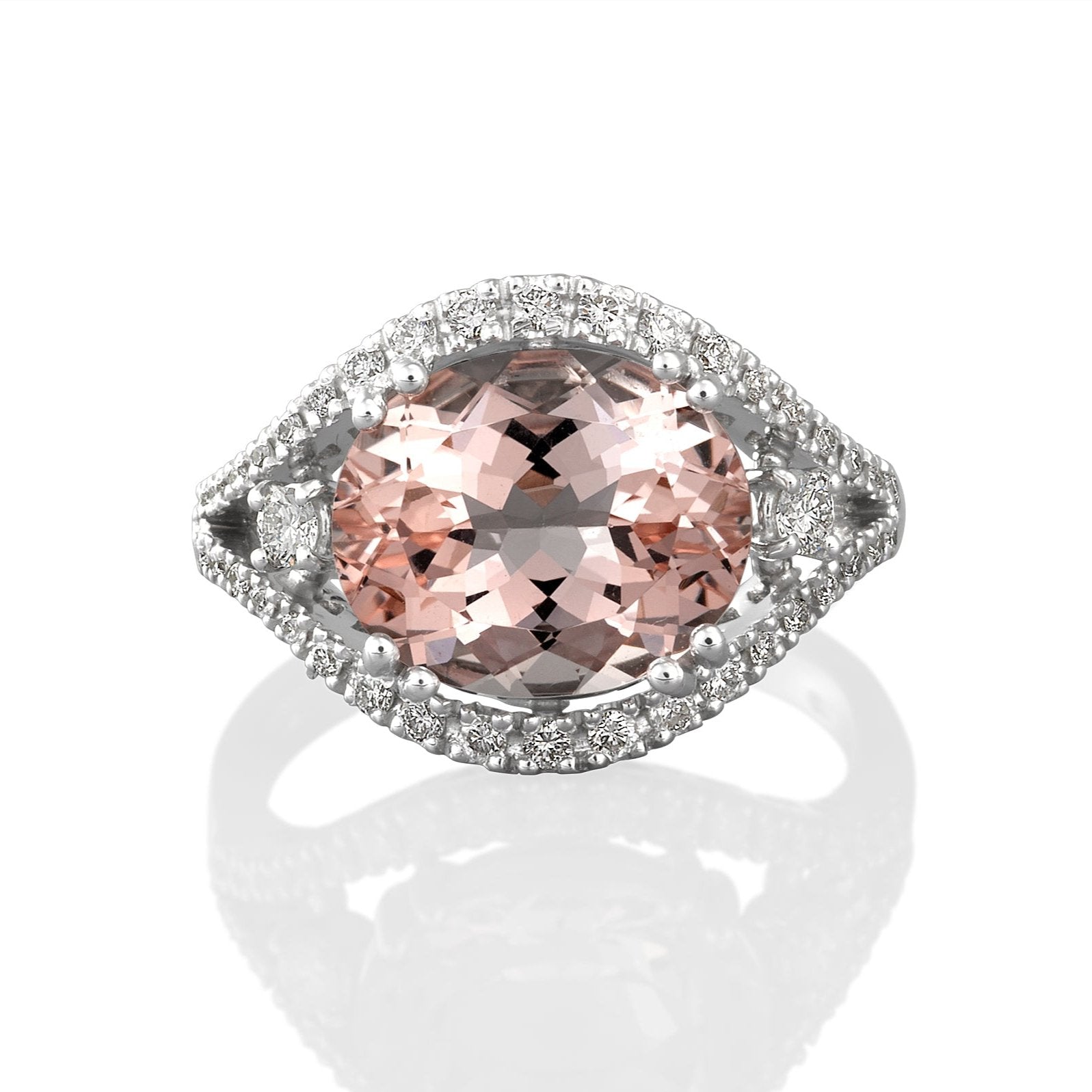 Pink Morganite and Diamond Ring