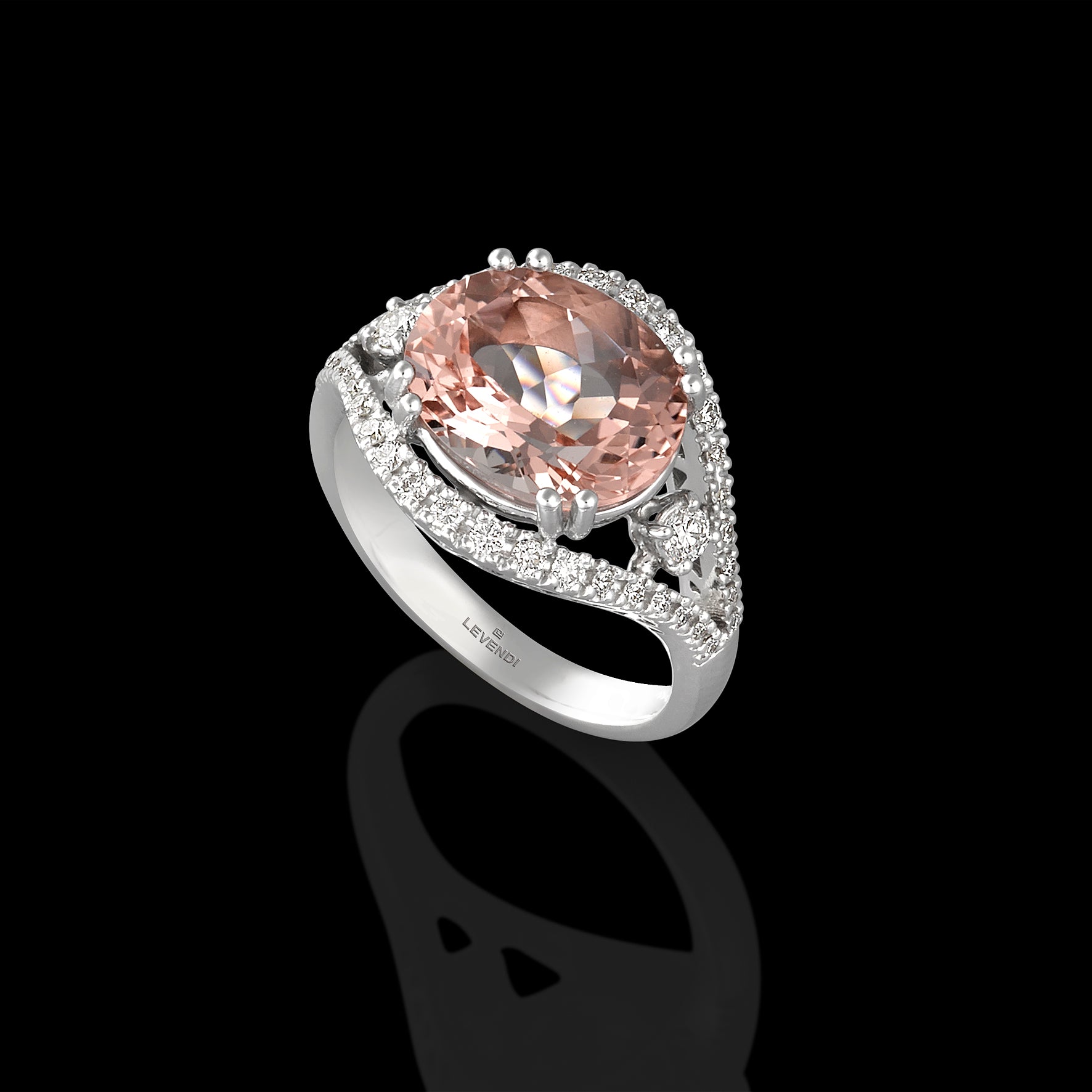 Pink Morganite and Diamond Ring