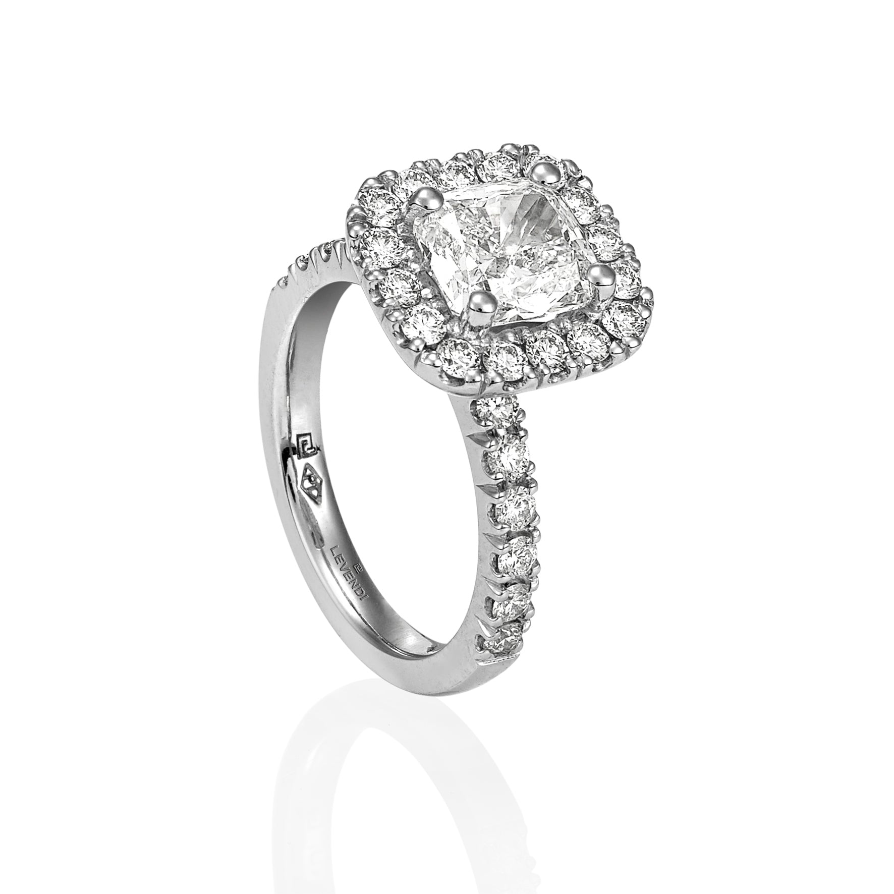 Classic Cushion Halo Engagement Ring