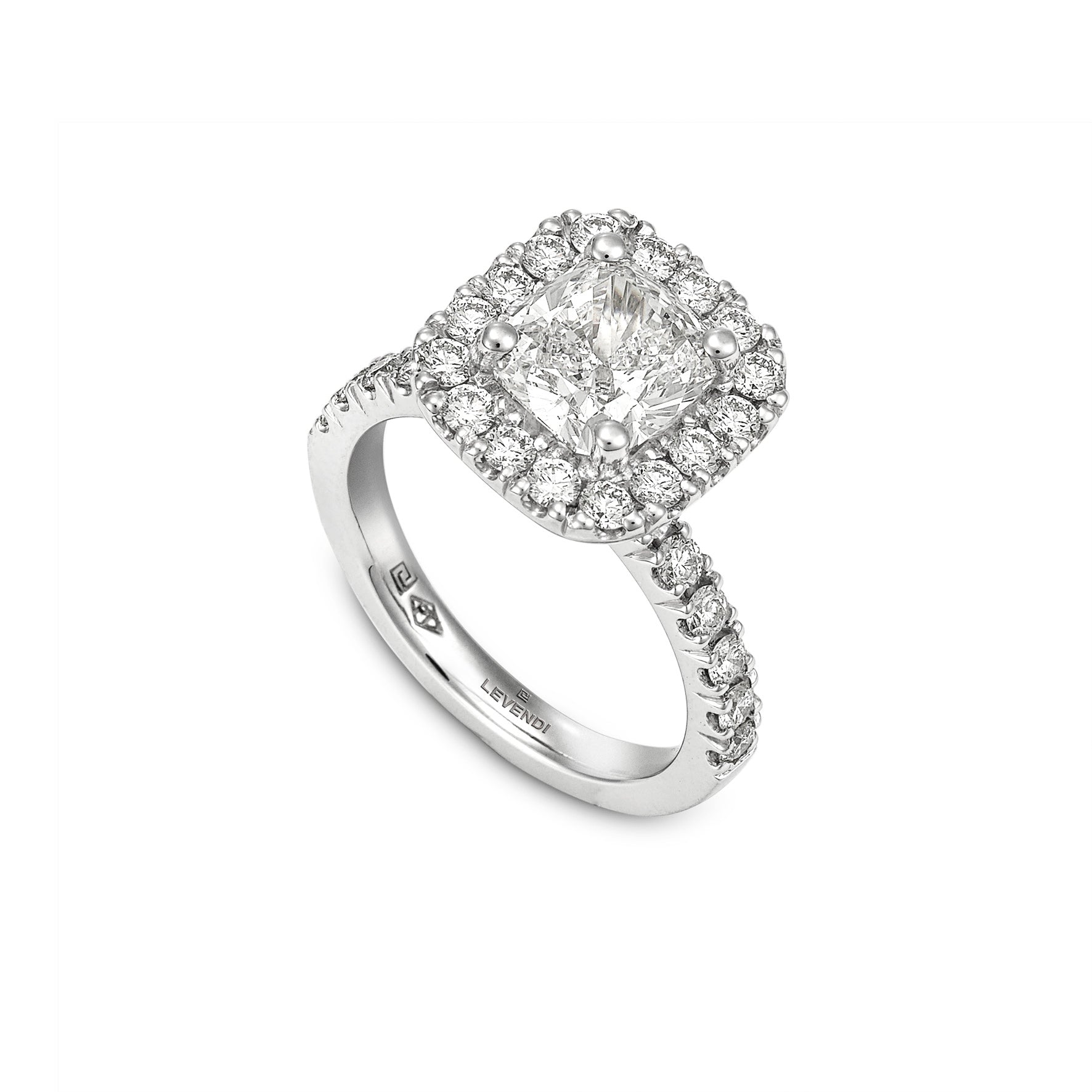 Classic Cushion Halo Engagement Ring