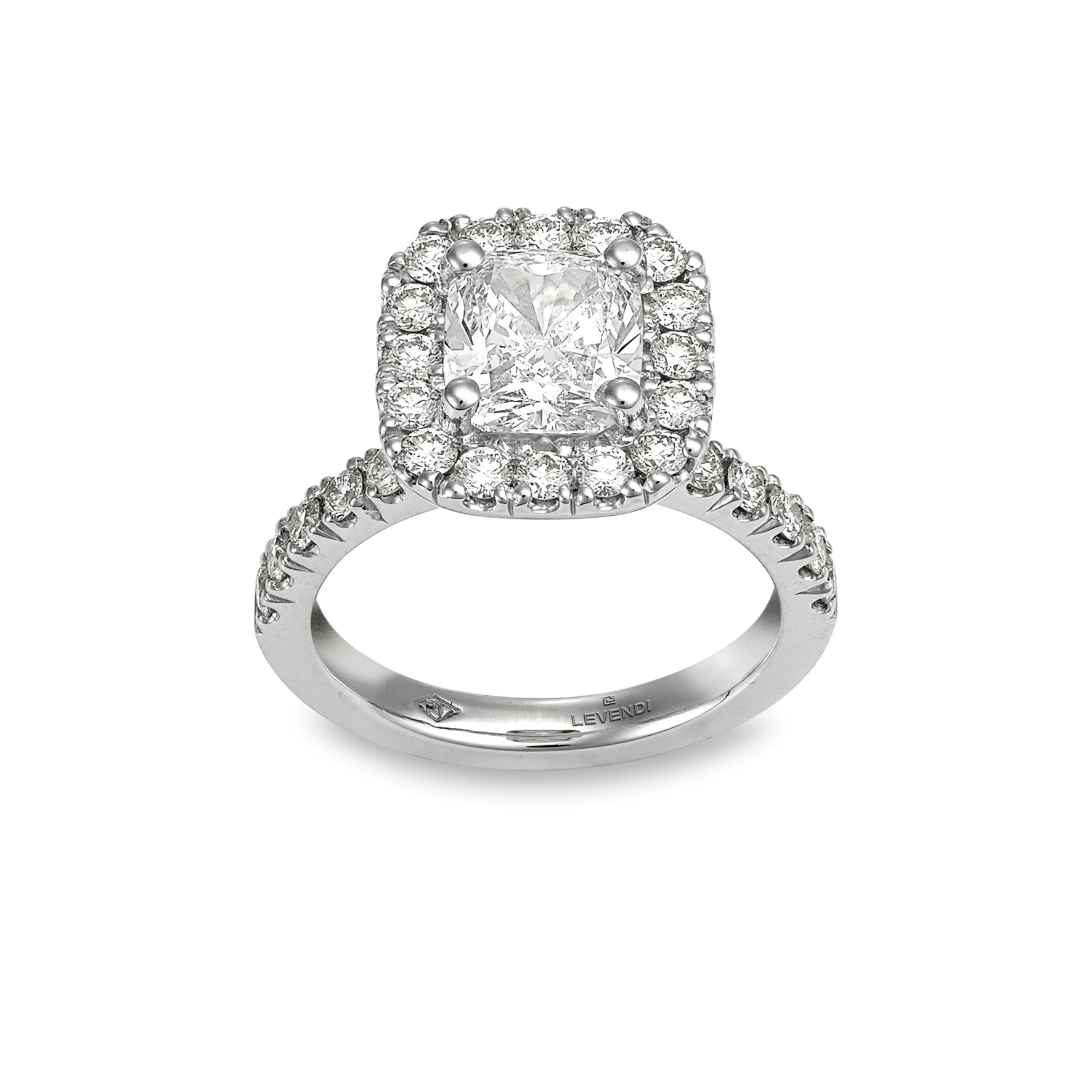 Classic Cushion Halo Engagement Ring