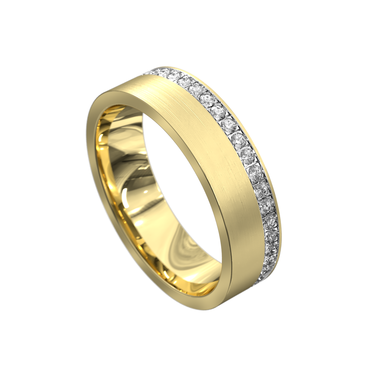 Full Circle Diamond Offset Ring