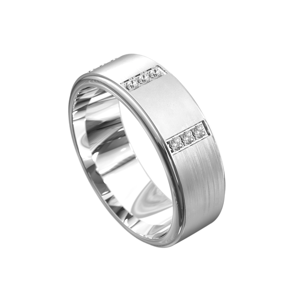 Matte Finish Diamond Set Ring