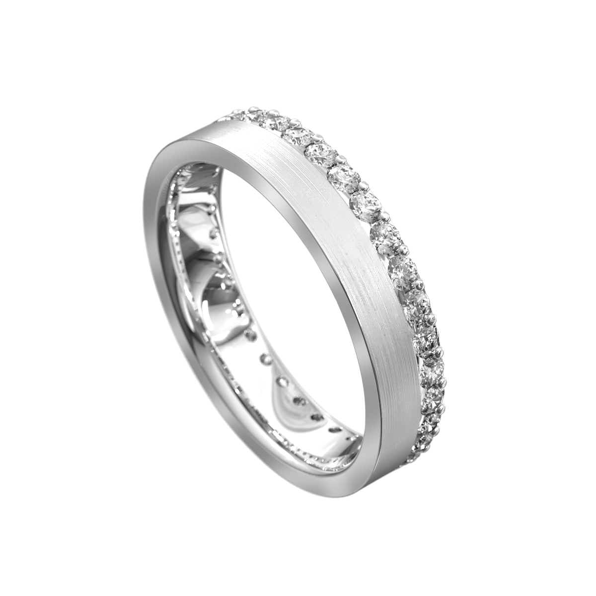 Single Row Diamond Edge Set Ring