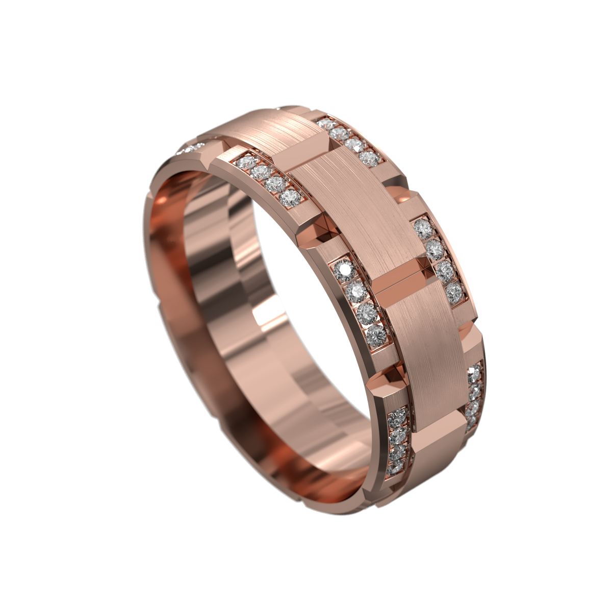 Grooved Cutout Full Circle Diamond Ring