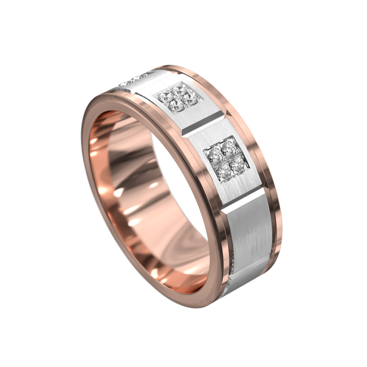Multi Section Square Diamond Ring