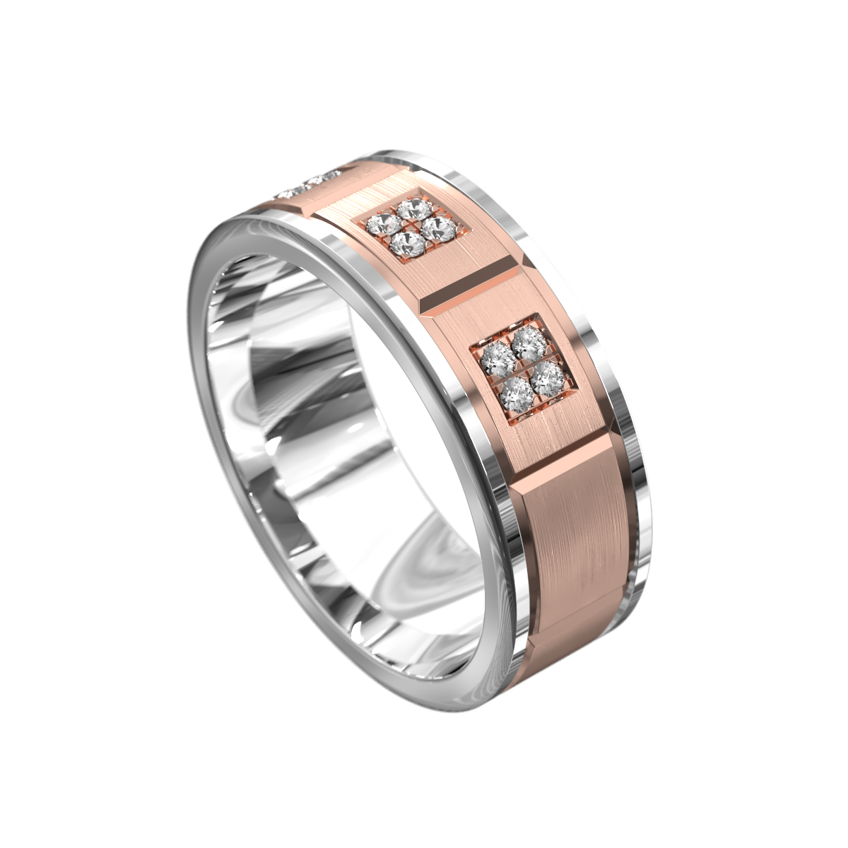 Multi Section Square Diamond Ring