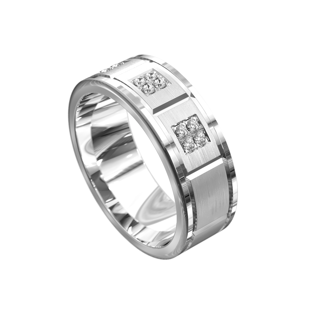 Multi Section Square Diamond Ring