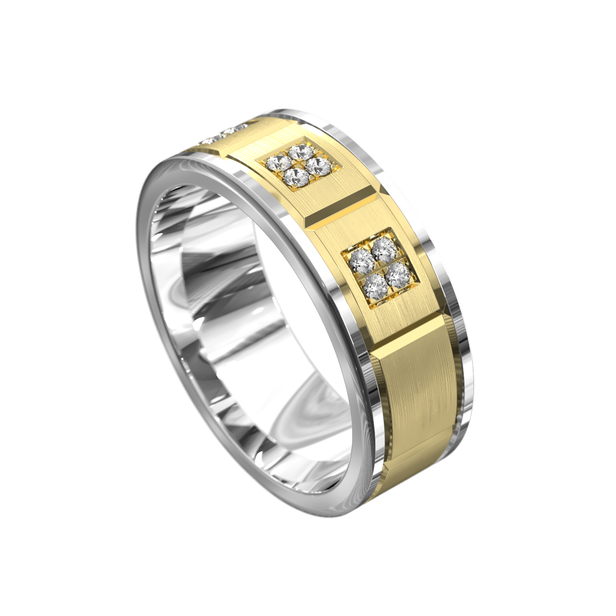 Multi Section Square Diamond Ring