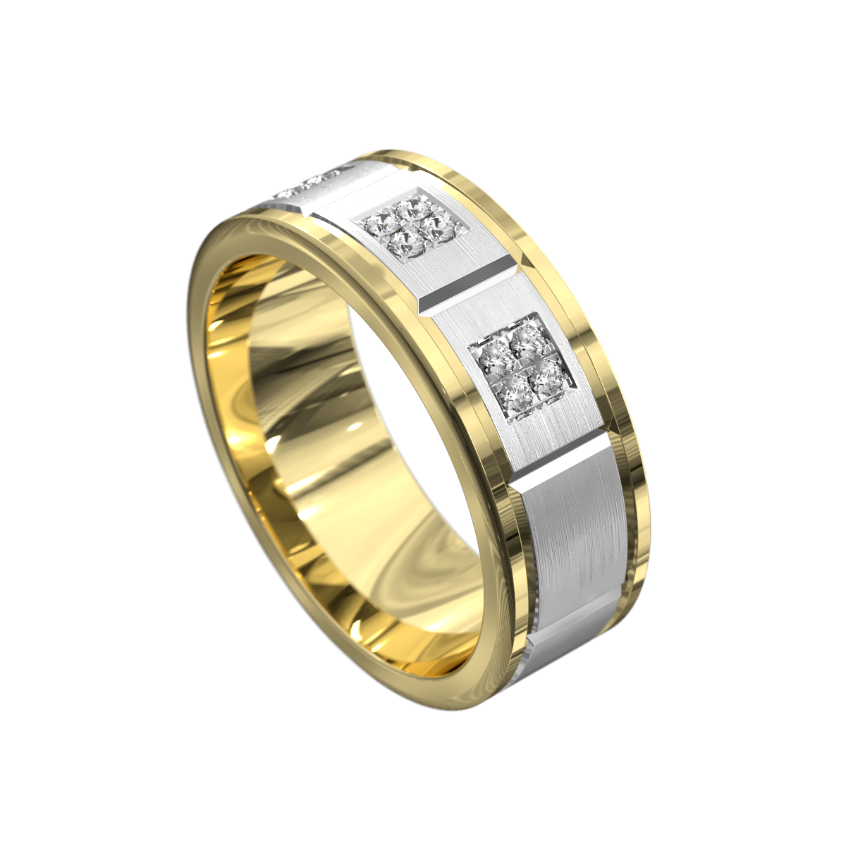 Multi Section Square Diamond Ring