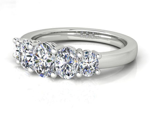 Five stone clearance oval diamond ring