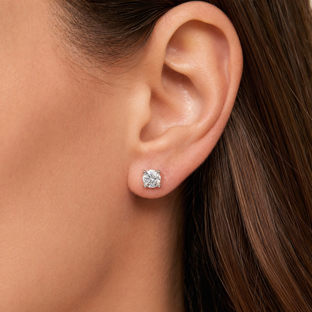 Classic Levendi 4 Claws Diamond Studs, view 4 — Levendi Jewellers
