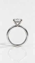 Emerald Cut Diamond Solitaire Engagement Ring – side view, 18ct white gold