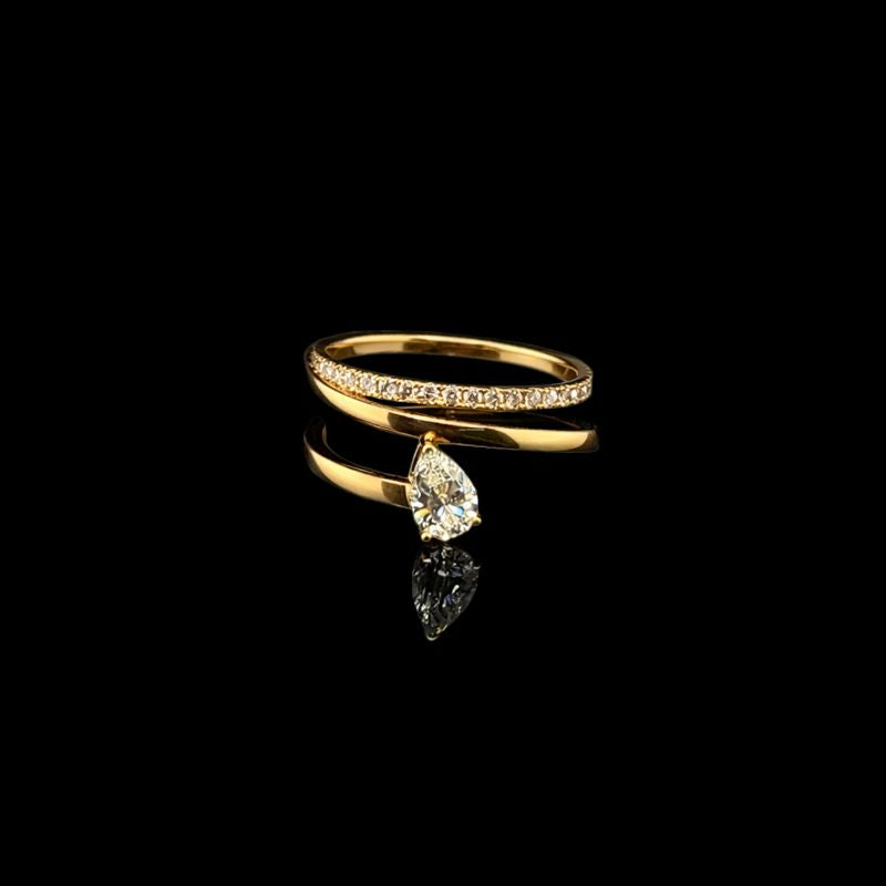 Pear Cut 0.48CT Engagement Ring