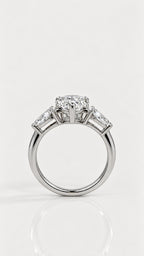 Pear Cut Diamond Trilogy Engagement Ring – side view