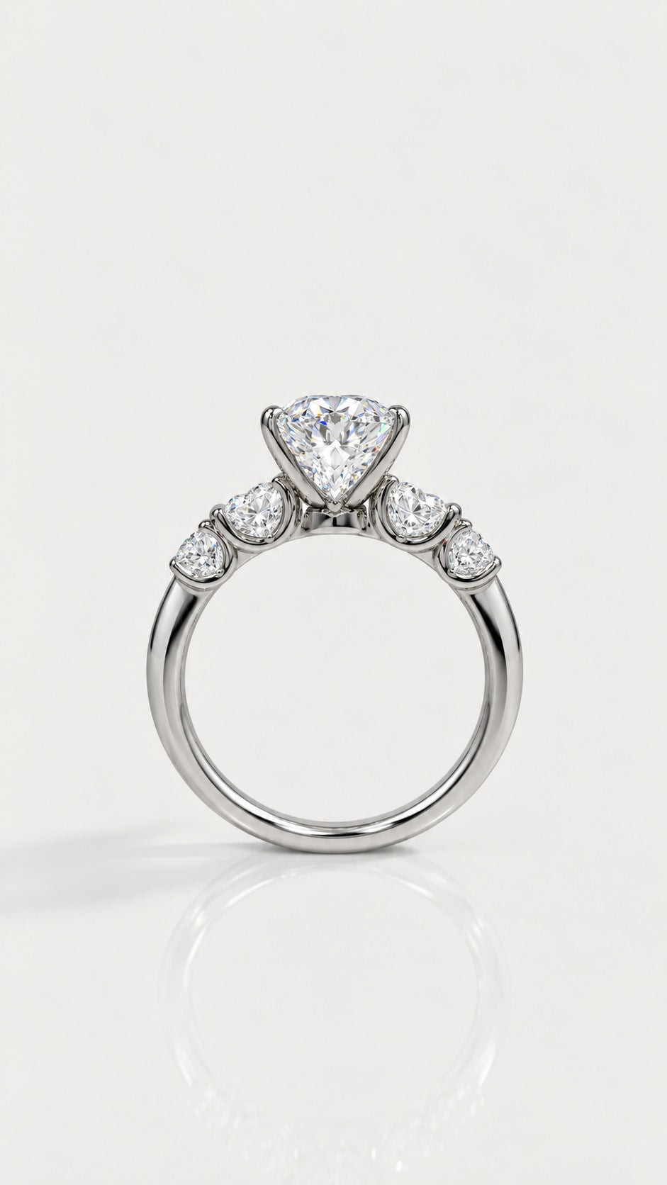 Oval Diamond Five-Stone Engagement Ring – side view