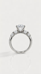 Oval Diamond Five-Stone Engagement Ring – side view