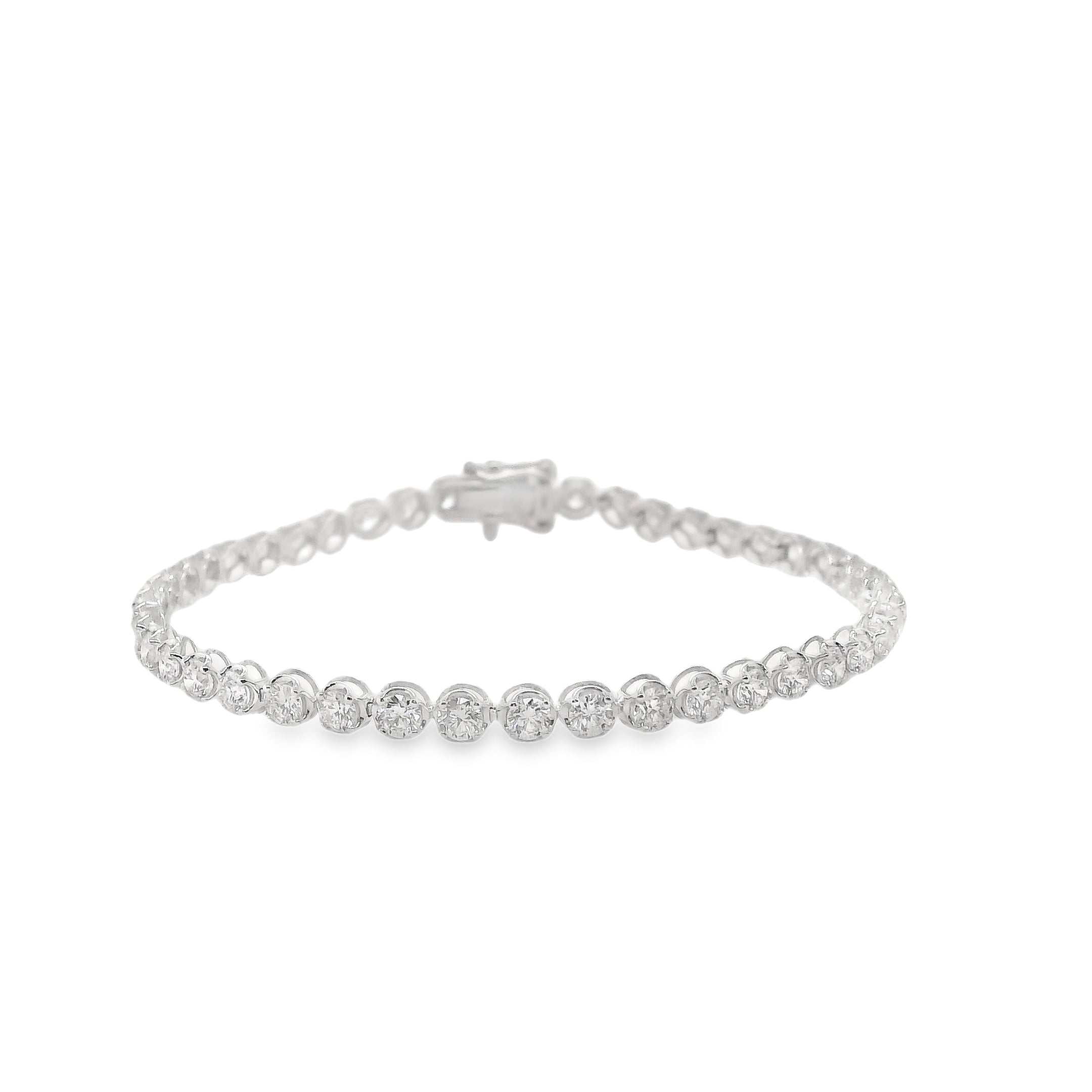 Natural Diamond - Bezel Diamond Tennis Bracelet 4.11 ct