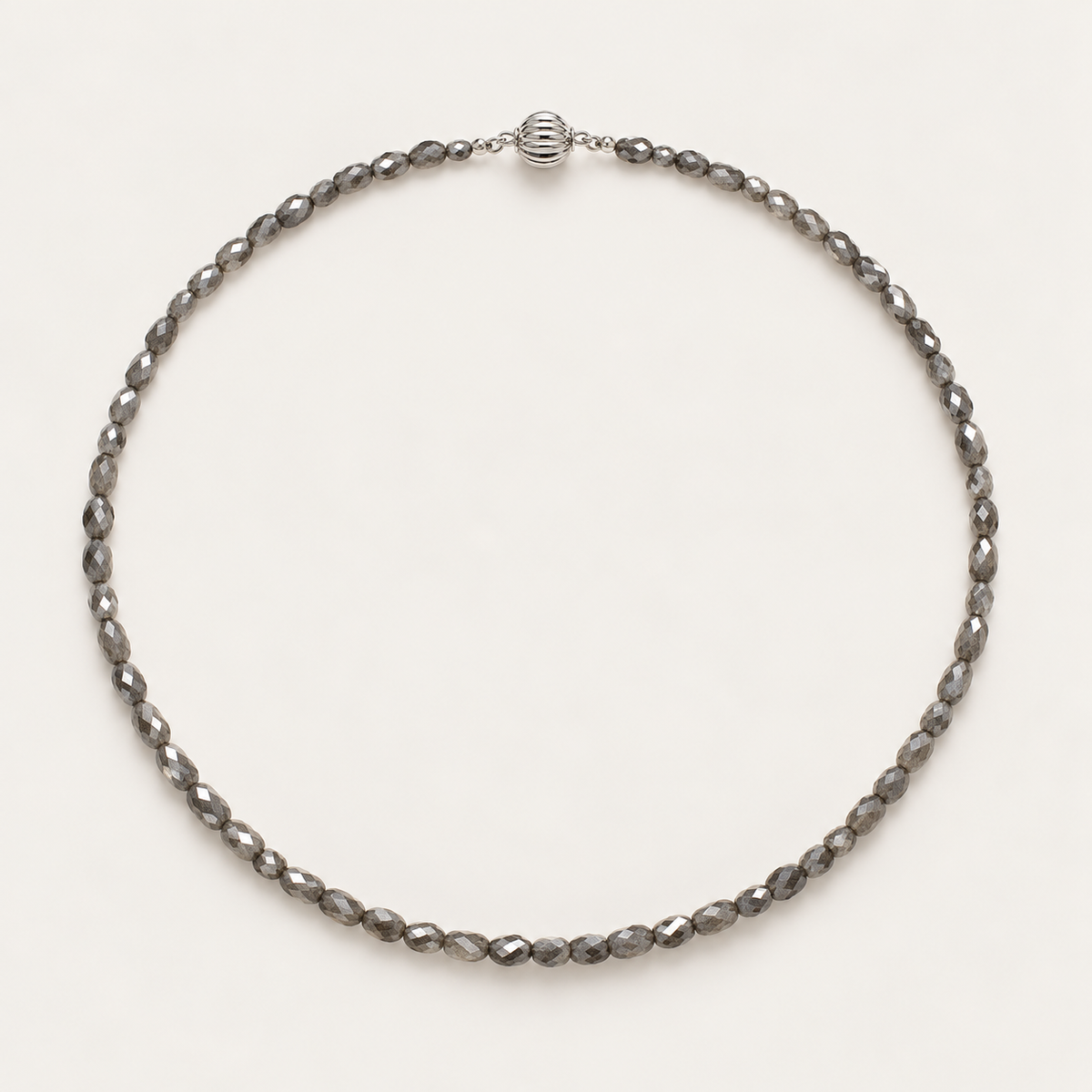 Natural Uncut Grey Diamond Necklace – full strand