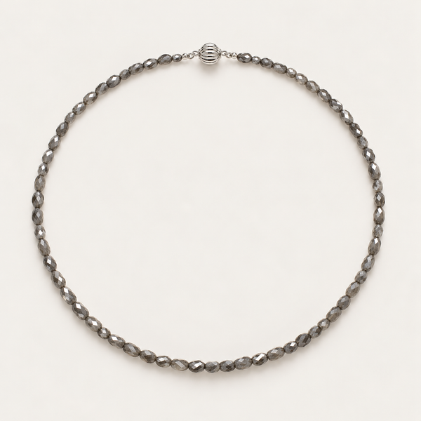 Natural Uncut Grey Diamond Necklace – full strand