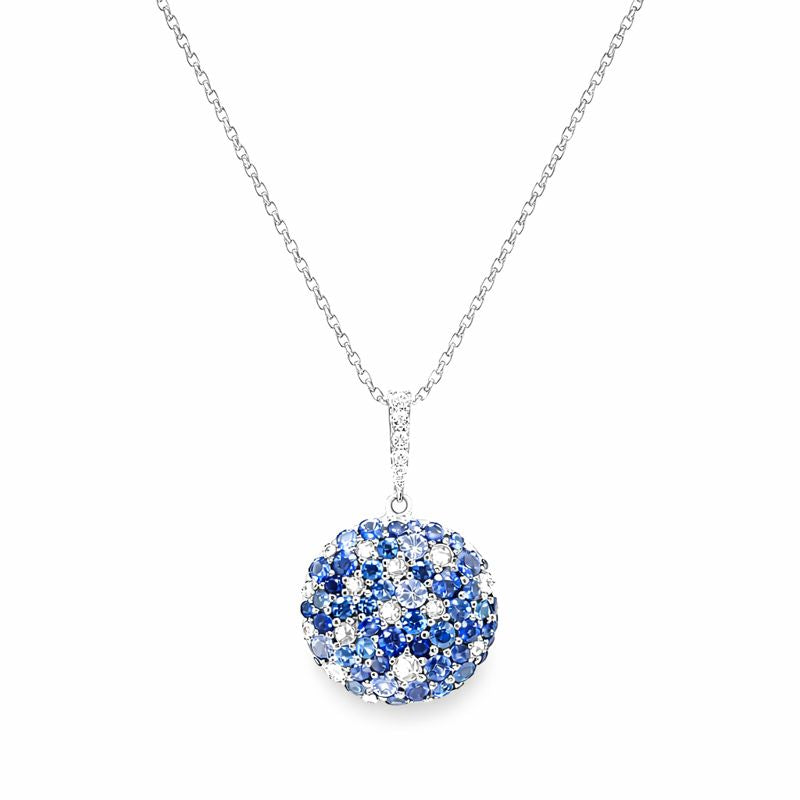 Sapphire & Diamond Disco Ball Pendant — Levendi Jewellers