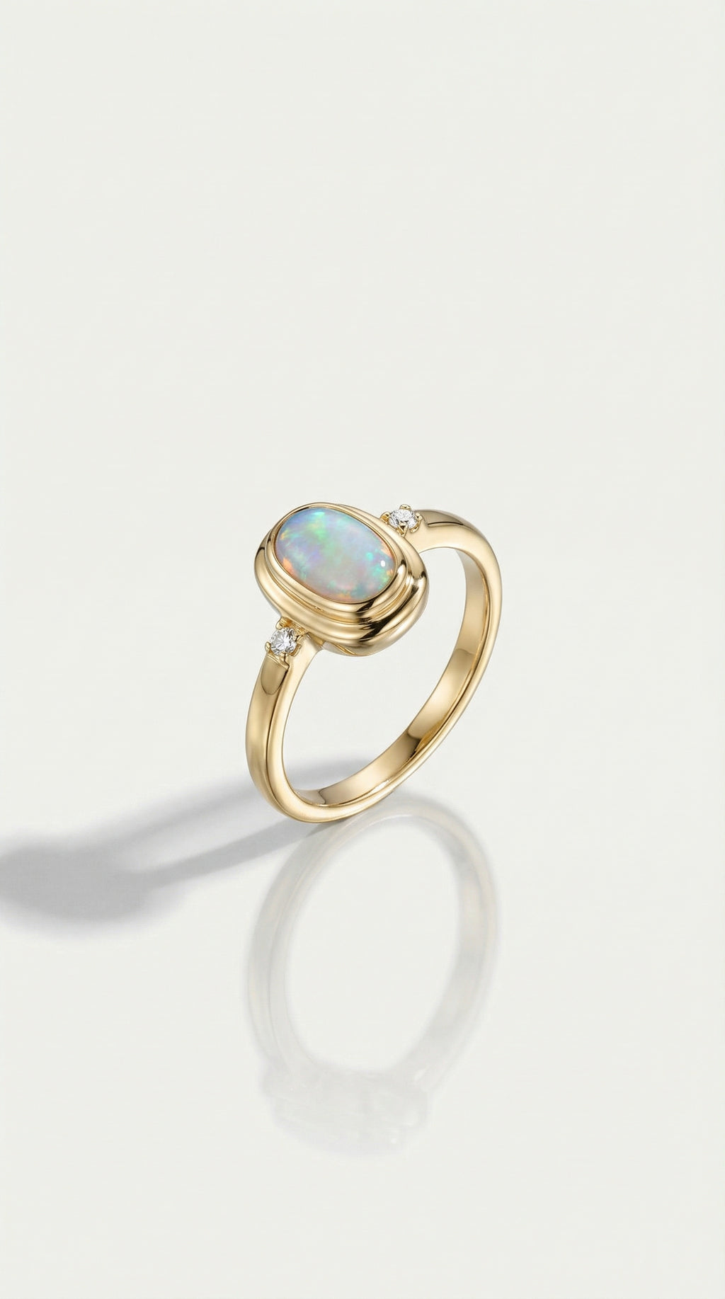 Australian Boulder Opal & Diamonds Trilogy Ring — Levendi Jewellers