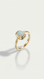 Australian Boulder Opal & Diamonds Trilogy Ring — Levendi Jewellers
