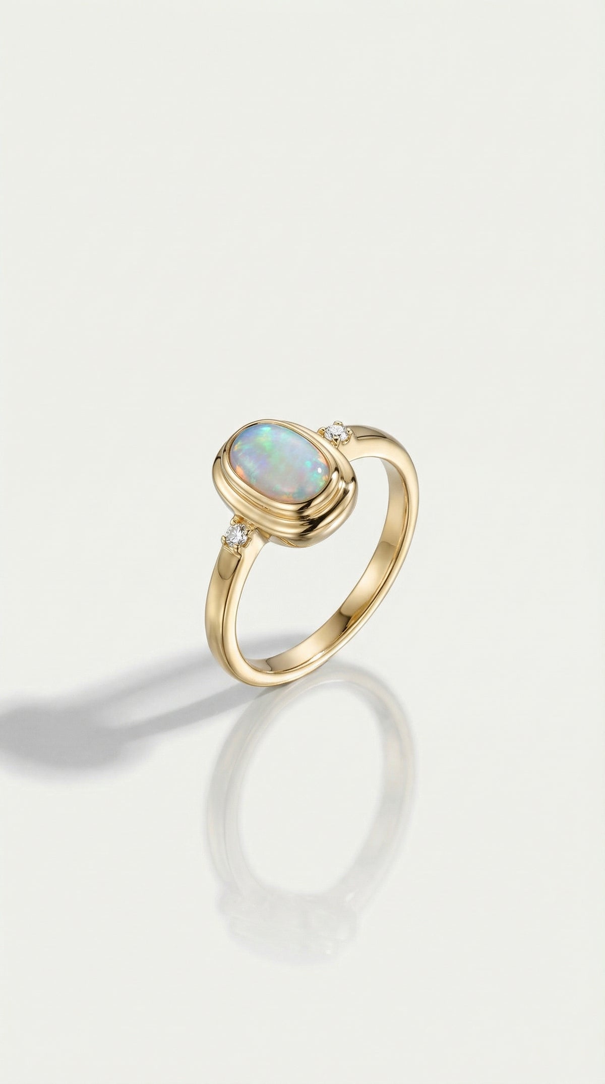 Australian Boulder Opal & Diamonds Trilogy Ring — Levendi Jewellers