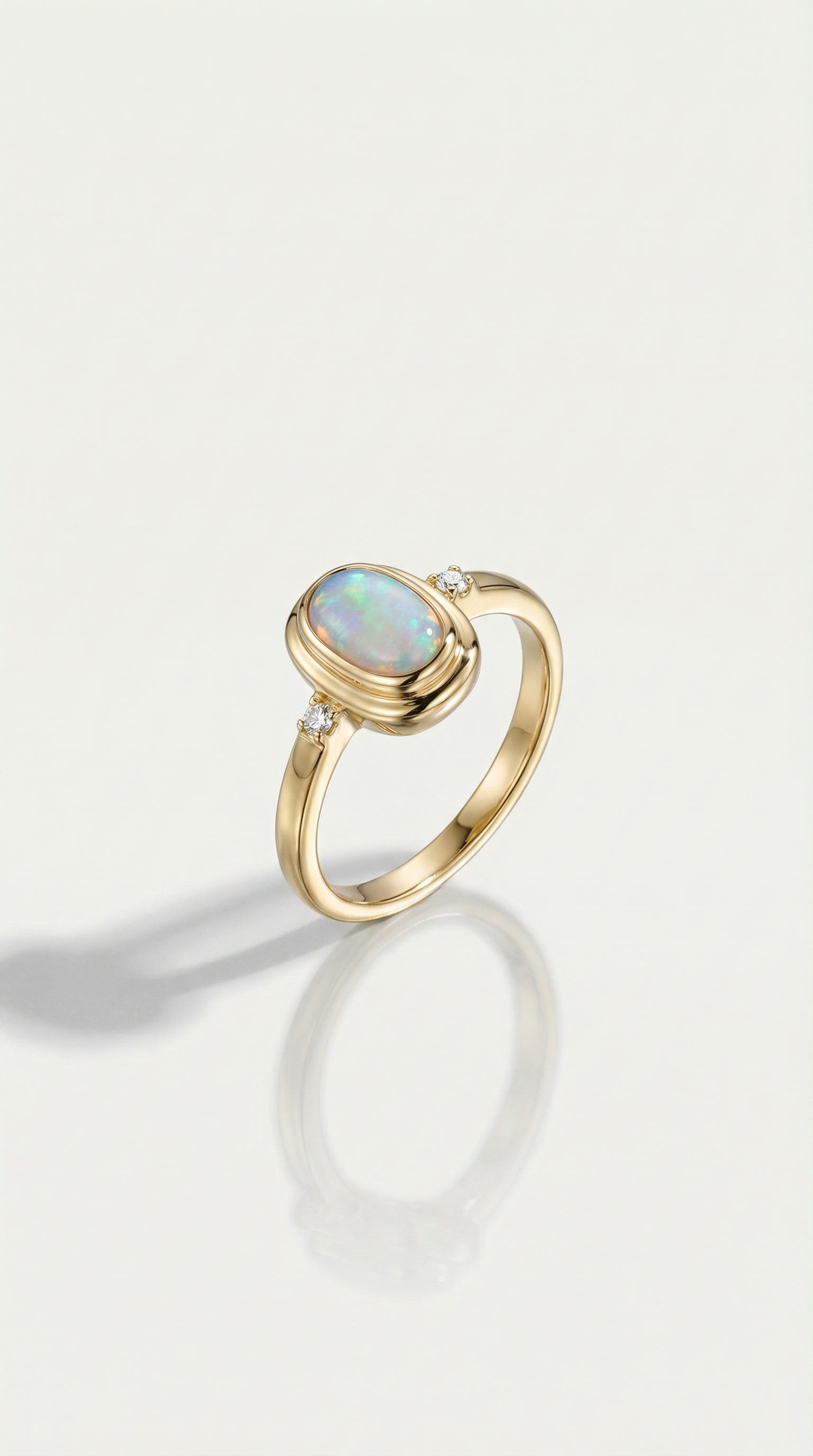 Australian Boulder Opal & Diamonds Trilogy Ring